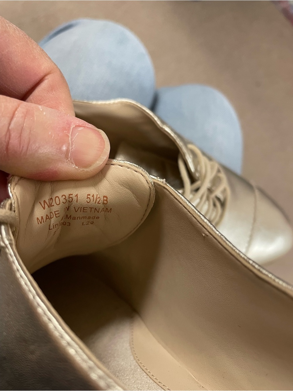 Cole Haan Metallic Gold Lace-Up Oxford Flats - Picture 8 of 8